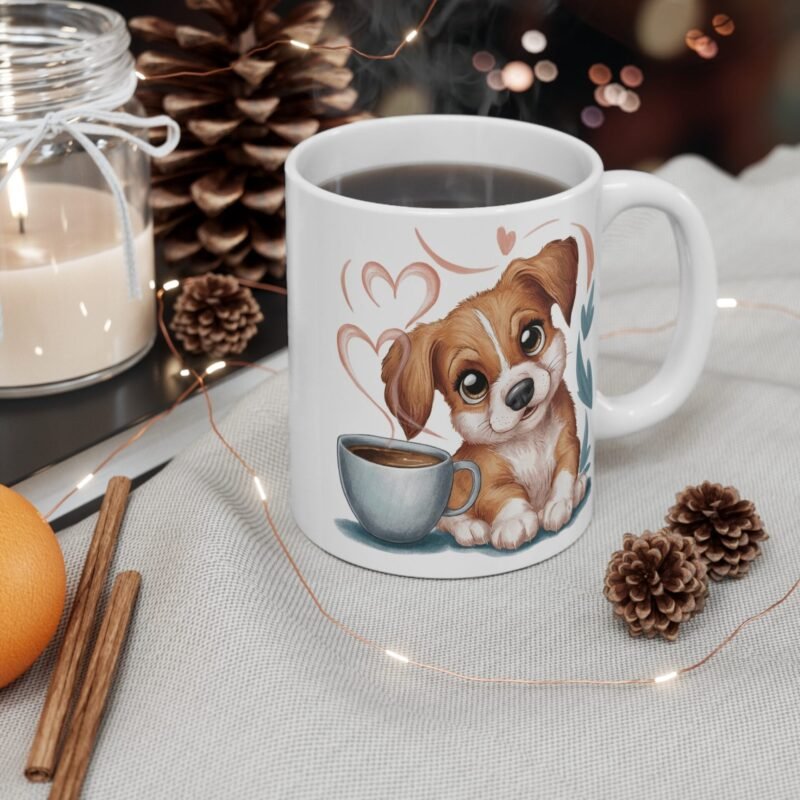 Cute Puppy Mug with Hearts – Dog Lover Gift, Adorable Pet Coffee Cup for Dog Moms & Dads - Image 4