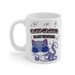 Cat Hair is My Glitter Mug – Sassy Cat Lover Coffee Mug – Funny Cat Mug for Pet Lovers
