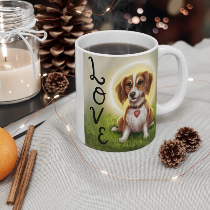 Dog Lover Mug – Cute Dog with Halo and Love Quote – Coffee Cup Gift for Dog Owners – Pet Lover Mug with Heartfelt Design - Image 4