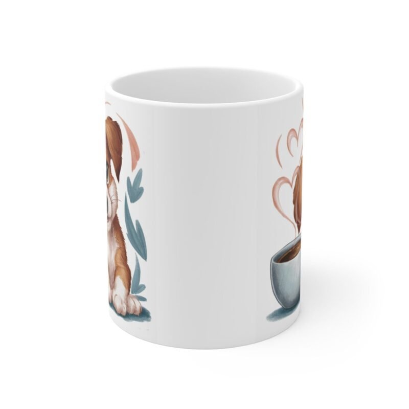 Cute Puppy Mug with Hearts – Dog Lover Gift, Adorable Pet Coffee Cup for Dog Moms & Dads - Image 2