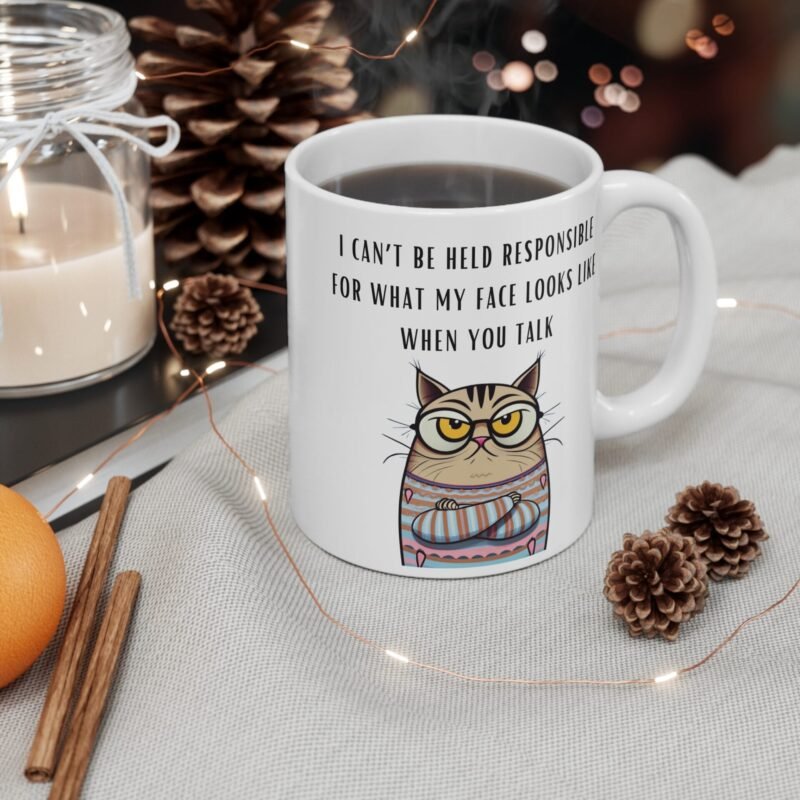 Grumpy Cats Mug – Funny Pet Lover Coffee Cup – I Can’t Be Held Responsible for My Face- Sarcastic Cat Gift - Image 4