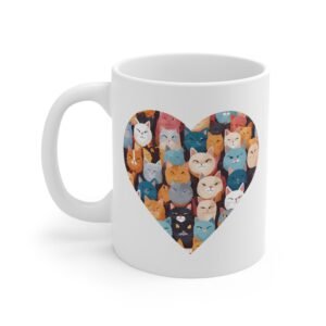 Heart Shaped Cat Mug