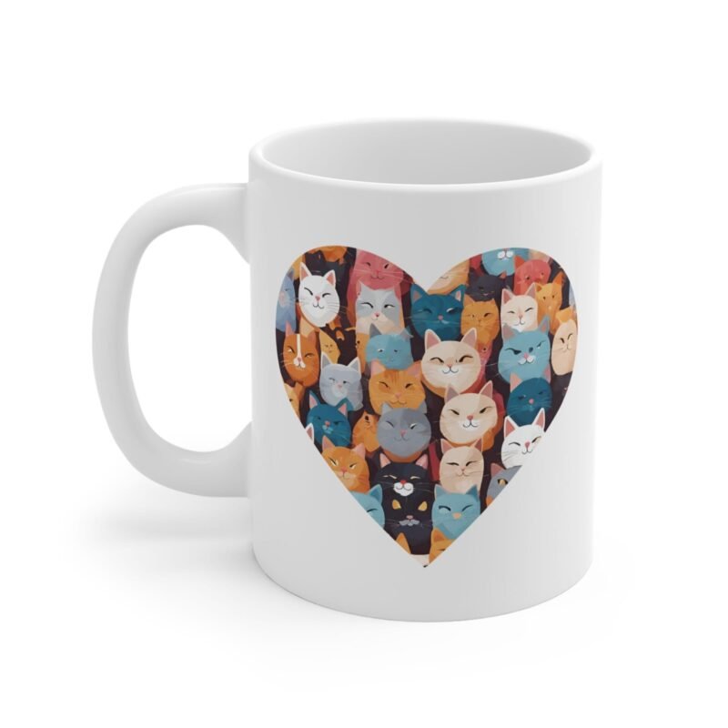 Heart Shaped Cat Mug
