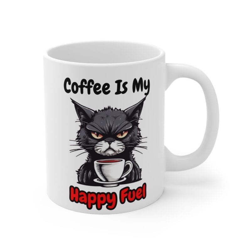 Grumpy Cat Coffee Mug – Palacepals Funny Pet Lover Gift – Coffee Is My Happy Fuel Cat Cup for Cat Moms And Coffee Lovers - Image 3