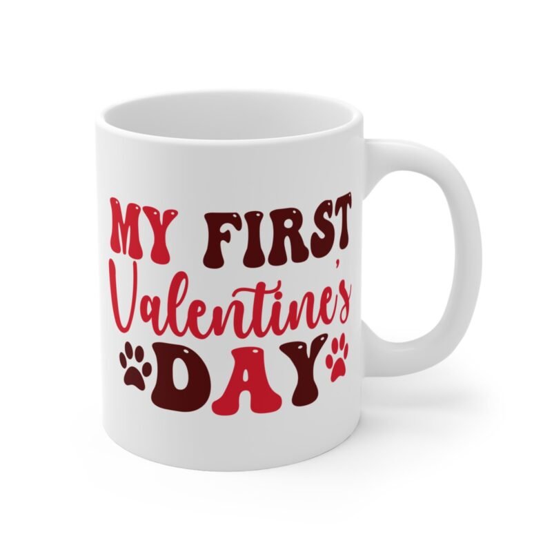 My First Valentine’s Day Mug – Palacepals Cute Pet Lover Gift | Puppy And Kitten Valentine Coffee Cup | Baby’s First Valentine Keepsake - Image 3