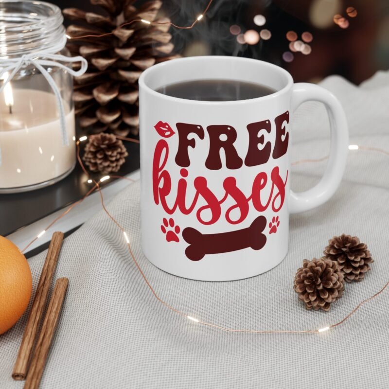 Free Kisses Pet Lover Mug – Palacepals Cute Dog And Cat Coffee Cup | Funny Gift for Animal Lovers And Pet Owners - Image 4