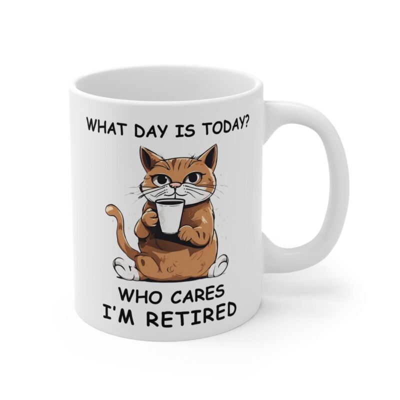 Funny Retired Cat Mug – Palacepals Who Cares I’m Retired Coffee Cup – Perfect Gift for Cat Lovers And Retirees - Image 3