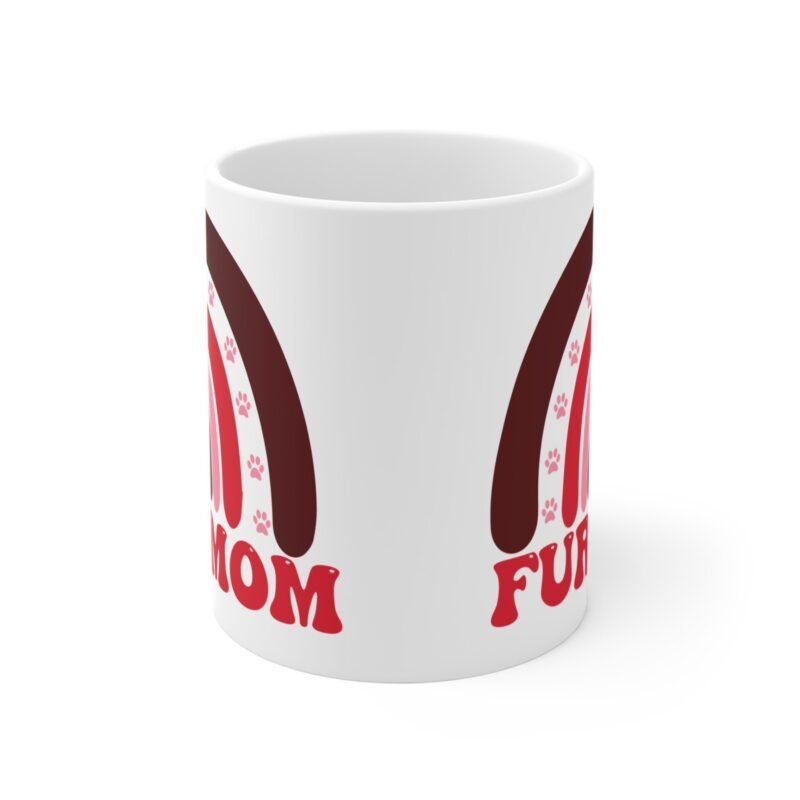 Fur Mom Rainbow Mug – Palacepals Cute Pet Lover Coffee Cup | Gift for Dog Moms And Cat Moms | Colorful Animal Lover Mug - Image 2