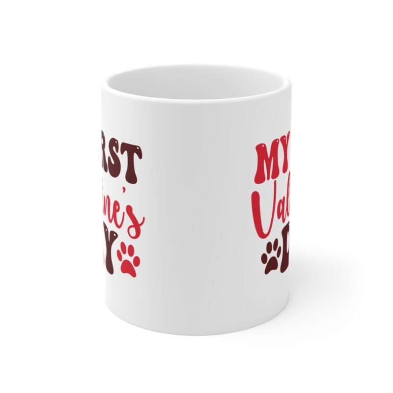 My First Valentine’s Day Mug – Palacepals Cute Pet Lover Gift | Puppy And Kitten Valentine Coffee Cup | Baby’s First Valentine Keepsake - Image 2