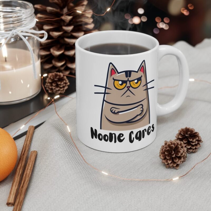 Grumpy Cat Mug – Funny No One Cares Sarcastic Coffee Cup for Cat Lovers And Pet Parents - Image 4