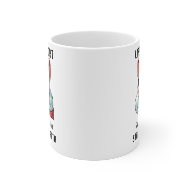 Funny Senior Cat Mug – Life Is Short Smile While You Still Have Teeth – Cute Pet Lover Gift for Cat Moms And Dads - Image 2
