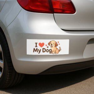 I Love My Dog Bumper Sticker