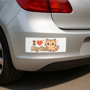 I Love My Cat Bumper Sticker
