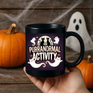 Purranormal Activity Cat Mug – Funny Halloween Pet Lover Gift 11oz Black Mug