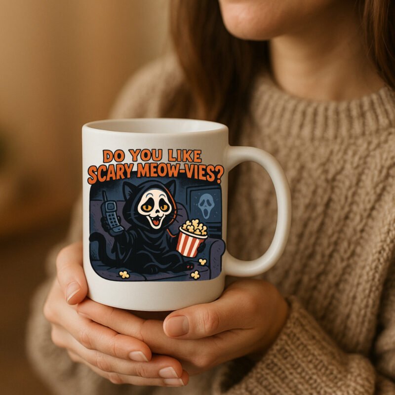 Halloween cat mug