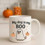 My Dog Is My Boo – Cute Dog Lover Halloween Design with Ghost Costume 11oz White Mug