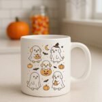 Halloween Dogs Dressed as Ghosts – Cute Dog Lover Halloween Mug Design for Pet Lovers 11oz White Mug